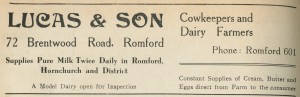 Advert from 1938 telephone directory. Courtesy of Havering Libraries Local Studies and Family History Centre