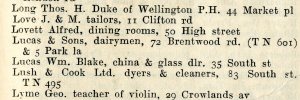 Extract from Kellys Directory 1929. Courtesy of Havering Libraries Local Studies & Family History Centre.